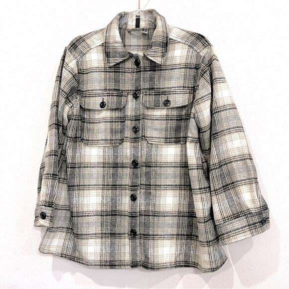 H&M Divided Women's Shacket w/ Pockets Plaid Flannel Oversized - Small - Picture 1 of 13